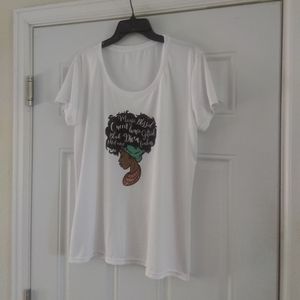 White African American Women Shirt Sz Large